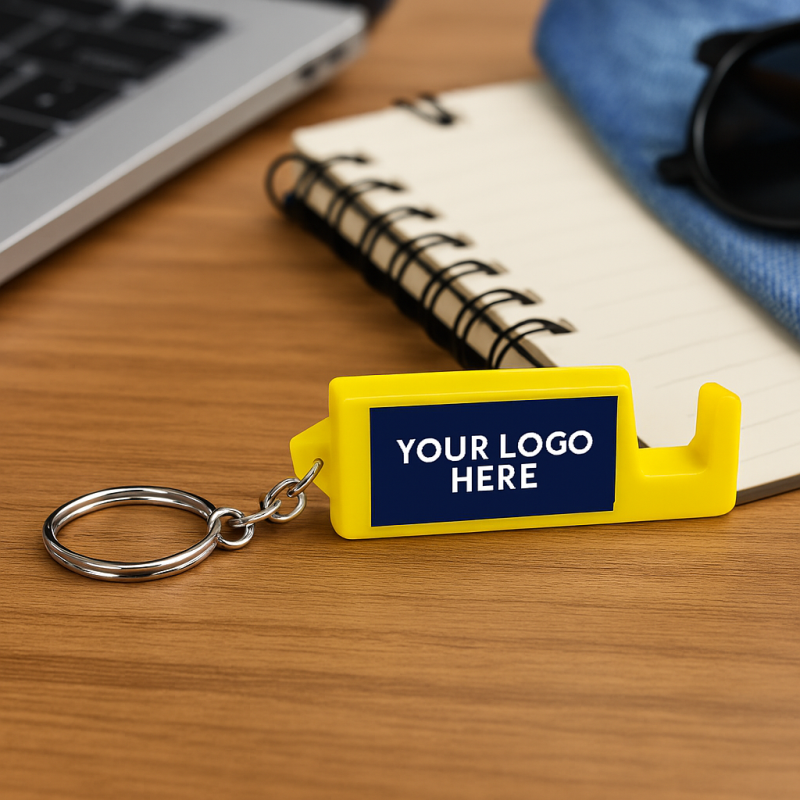 Plastic Keychain with Mobile Stand/Phone Holder