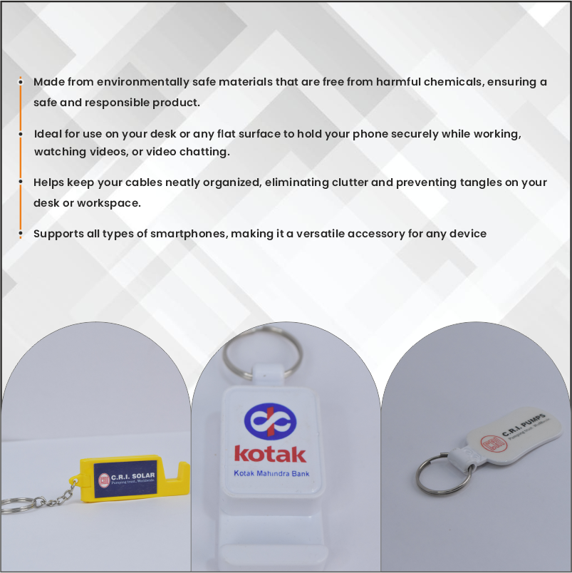 Plastic Keychain with Mobile Stand/Phone Holder thumbnail
