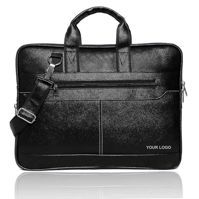 Black Leather Laptop Bag