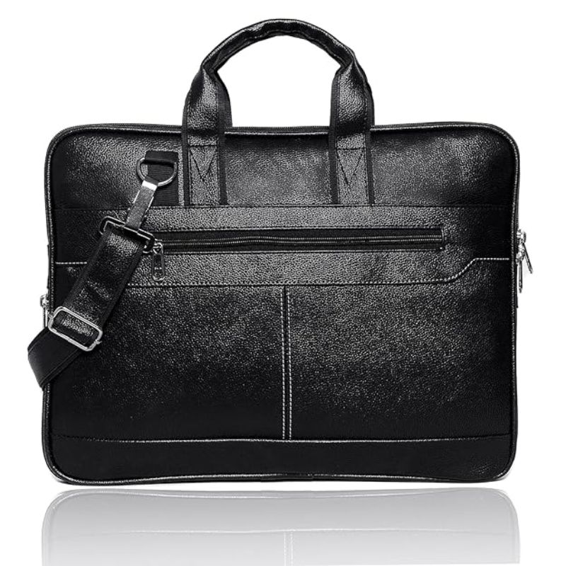Black Leather Laptop Bag thumbnail