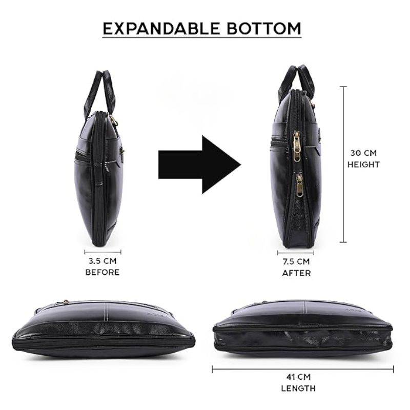 Black Leather Laptop Bag thumbnail