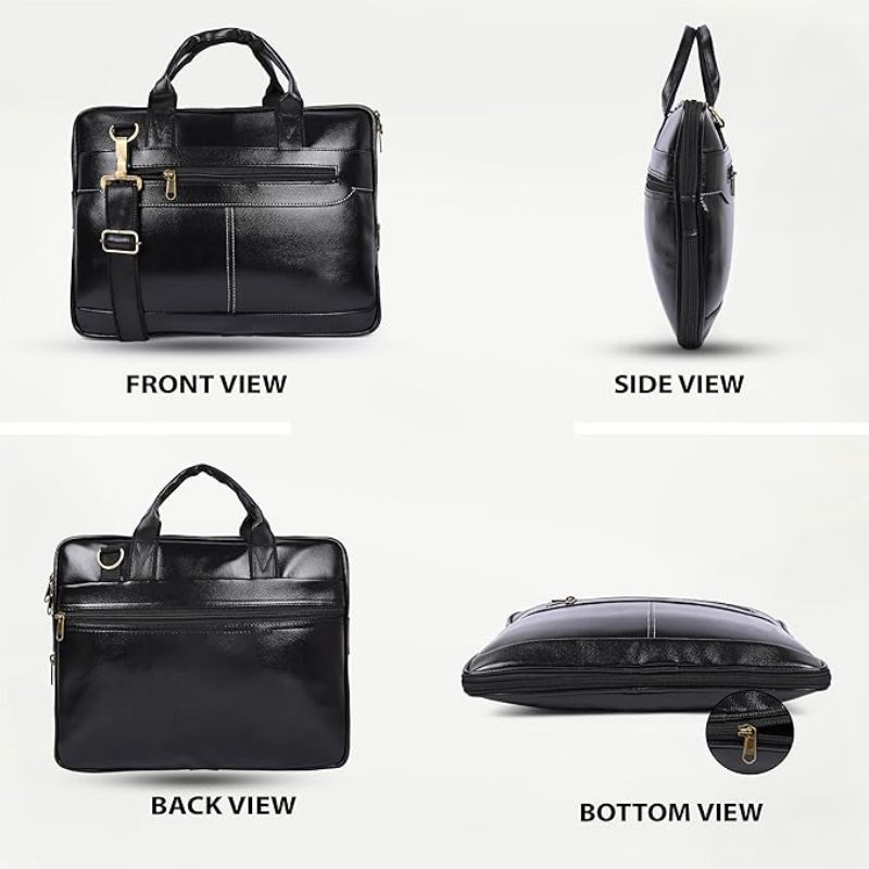 Black Leather Laptop Bag thumbnail
