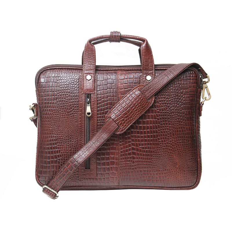 Premium Brown Leather Laptop Bag thumbnail