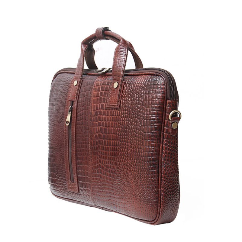 Premium Brown Leather Laptop Bag thumbnail