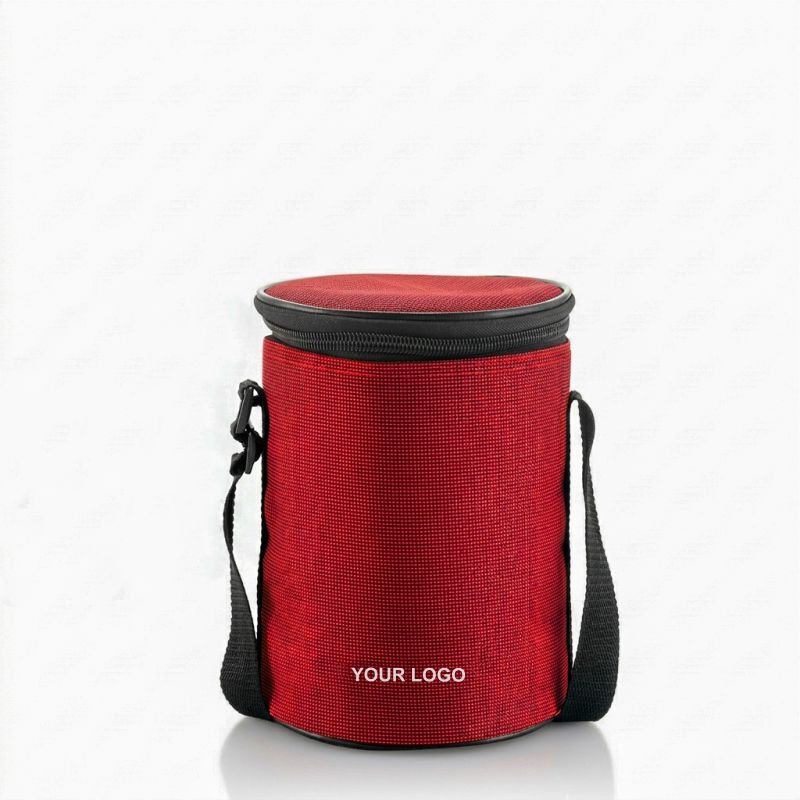Insulated Red Lunch Bag with 3 Steel Containers thumbnail