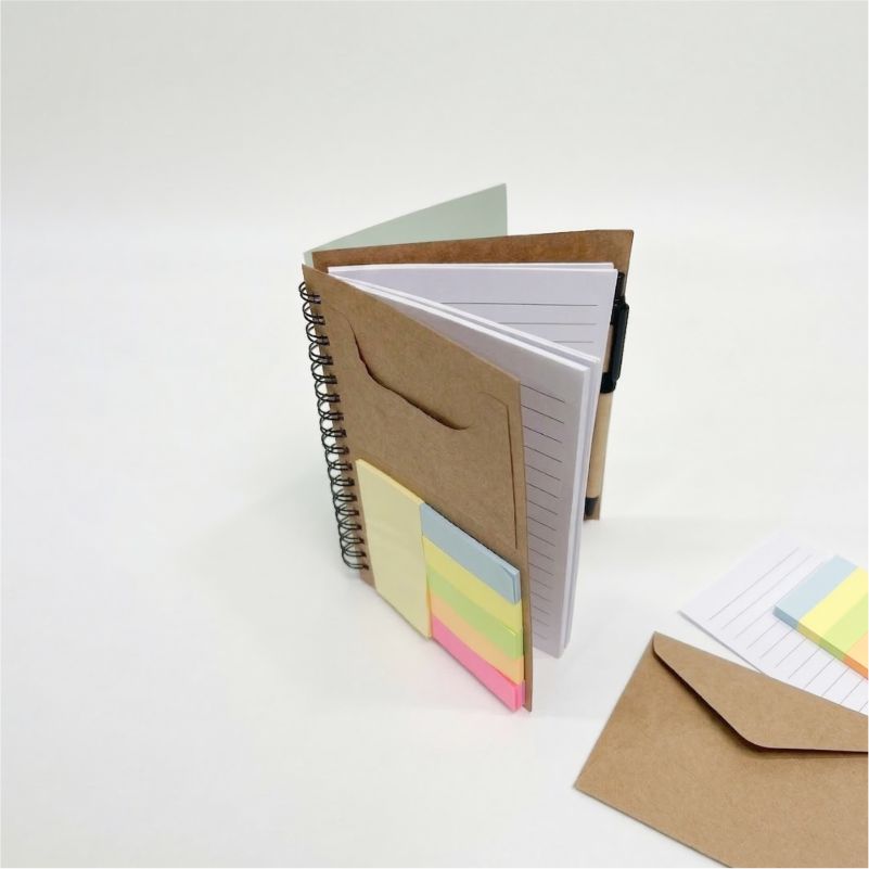 Spiral Notebook with Sticky Notes & Pen thumbnail