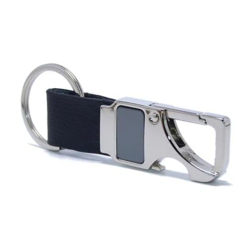 Metal Keychain with Leather Strap thumbnail