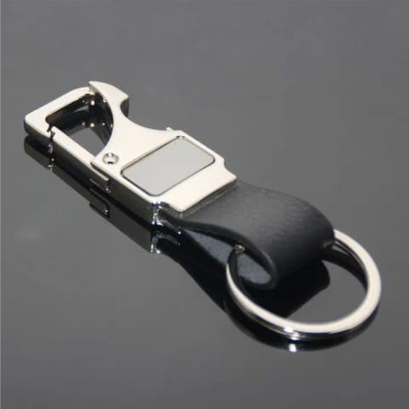 Metal Keychain with Leather Strap thumbnail