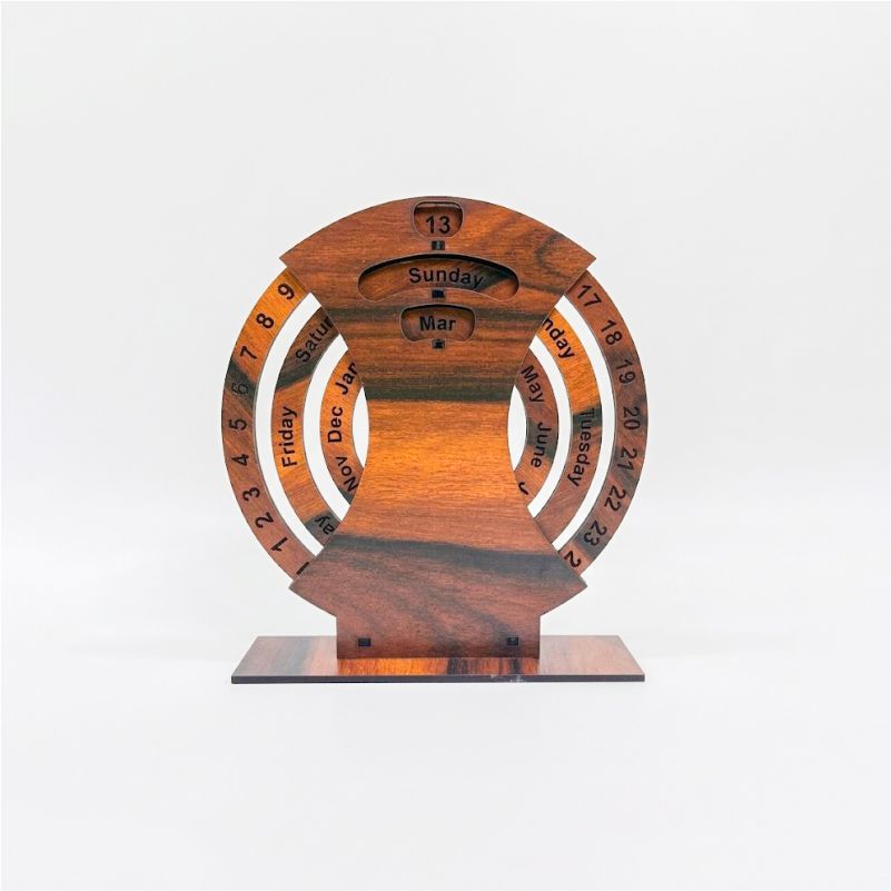Premium Wooden Circular Desk Calendar thumbnail