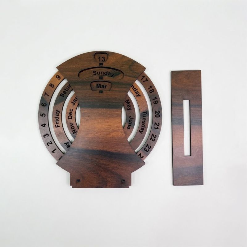Premium Wooden Circular Desk Calendar thumbnail