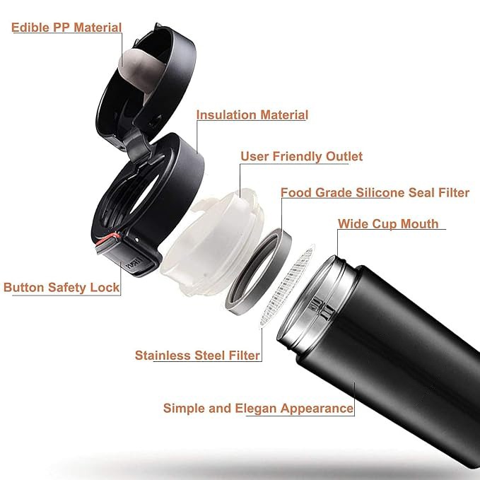 Insulated Stainless Steel Travel Mug with Tea Filter (400ml) thumbnail