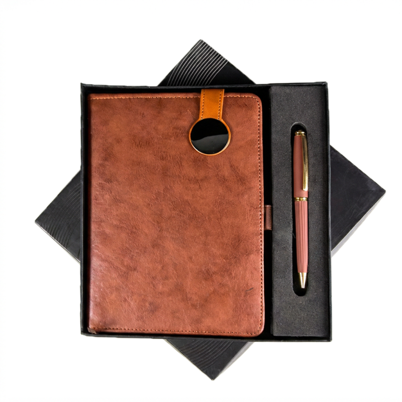 Premium Leatherette Notebook & Pen Gift Set