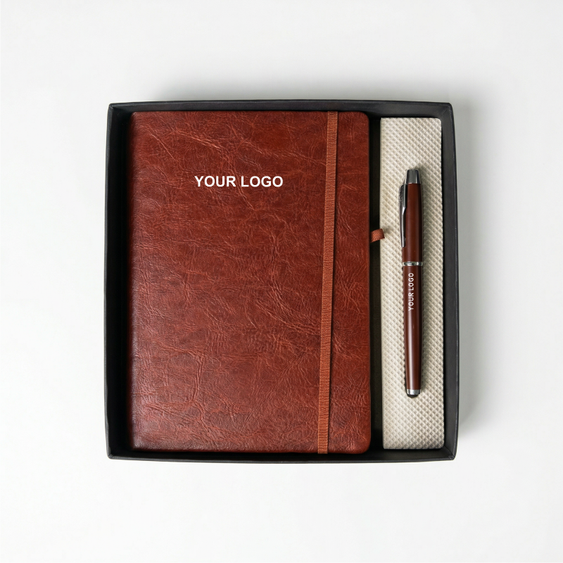 Executive Leather Notebook & Pen Gift Set