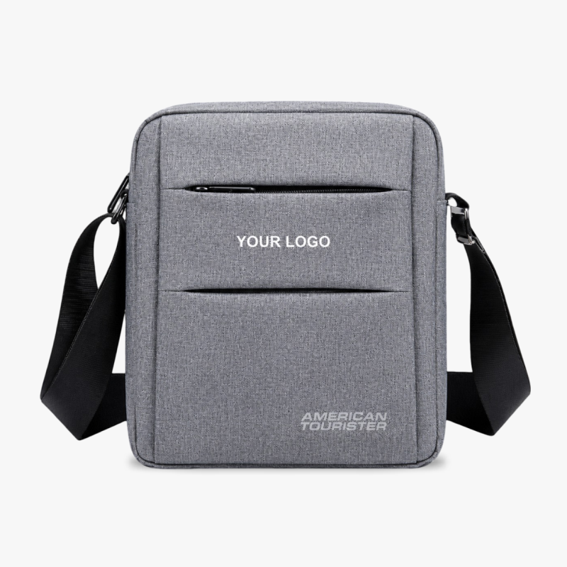 Grey Fabric Sling Bag