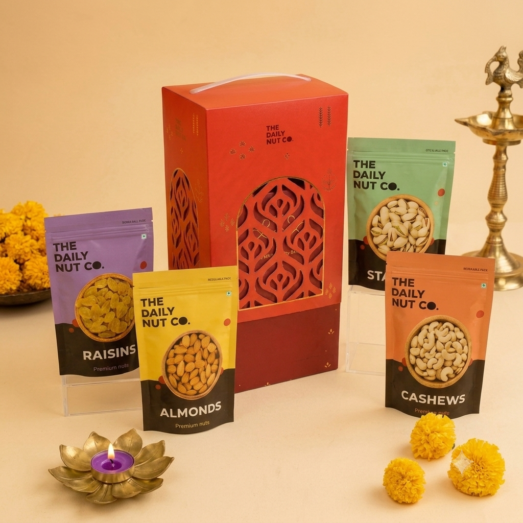 Premium Festive Lantern Dry Fruits Gift Box