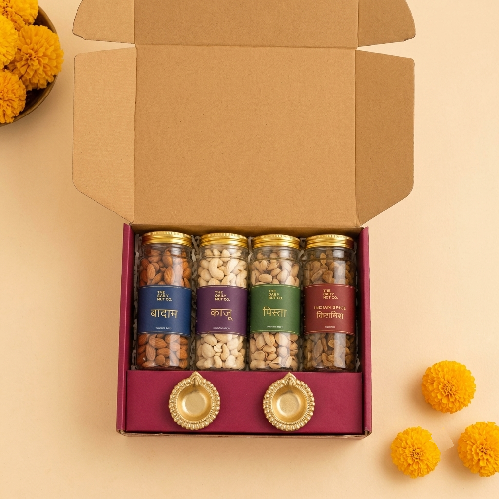 Royal Diwali Dry Fruits & Diyas Celebration Box